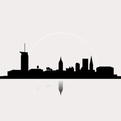 Naklejka premium A black and white silhouette of the new york city skyline skyline silhouette 