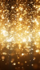 Cheerful festive card design with sparkling gold and silver elements on a white background