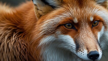 Fototapeta premium Majestic Red Fox Portrait in Nature