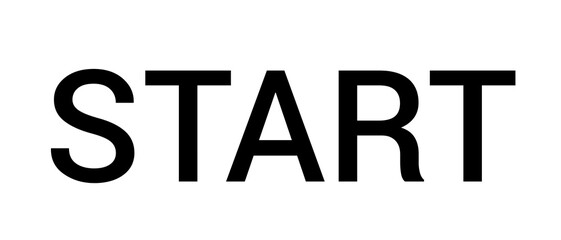 Start, start text on white background, start font