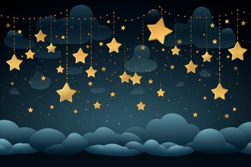 Enchanting card design featuring a magical starry sky and moon, perfect for dreamy text insertion