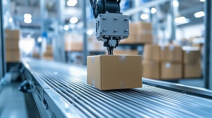 Robotic Arm Handling Package in Warehouse Environment