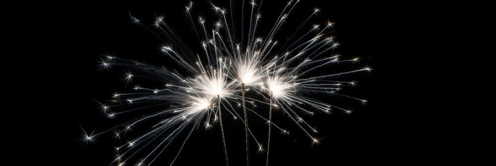 Fototapeta premium Sleek minimalist fireworks display against a dark background for a contemporary aesthetic