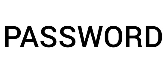 Fototapeta premium Password, Password text, Password on white 