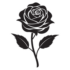 Rose flower silhouette vector icon illustration