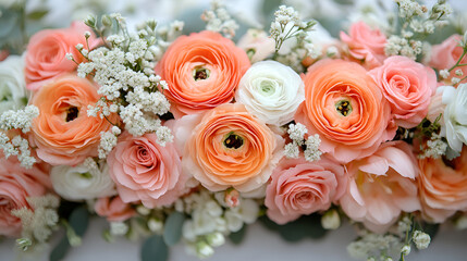 bunch of colorful roses with beautiful and decoration