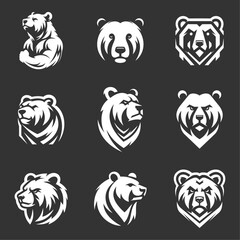Strong Bear, Logo Strength Symbol Collection