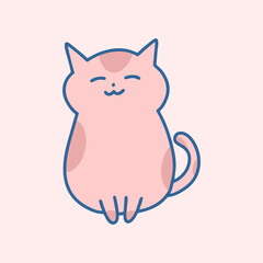 Cat Vector Doodle Illustration, Doodle of a Cat Vector Graphic