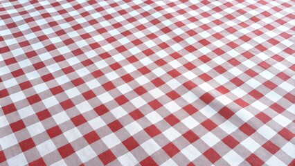 Red and White Checkered Fabric Texture Diagonal Composition