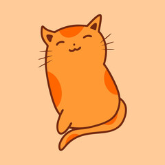 Cat Vector Doodle Illustration, Doodle of a Cat Vector Graphic