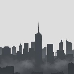 Naklejka premium Silhoutte skyline silhouette 