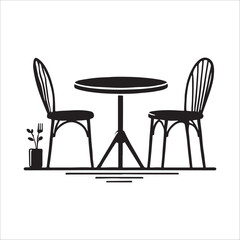 table silhouette vector