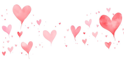 Pink Watercolor Hearts Background - Watercolor textures