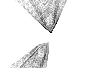 abstract architecture vector 3d illustration