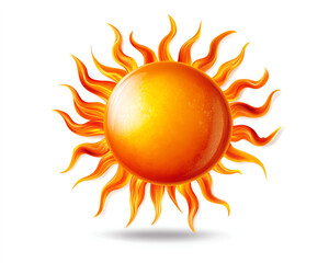 Naklejka premium Vibrant sun illustration with rays, designed for a bright and cheerful aesthetic.
