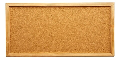 Rustic vintage corkboard, isolated on white.  Perfect for notes and pins, with charming aged texture.
