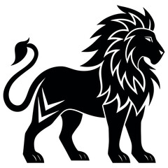 Lion Geometric and tribal patterns Shilouette