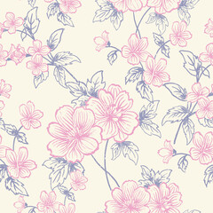 Fototapeta premium Flowers Pattern. tropical summer pattern. hand drawn flowers background. print design. print pattern. girls pattern. flower background. textile graphics. t shirt design. girls graphics. dress.