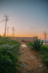 Kyrenia Castle and the Mediterranean Sea meet the sunset