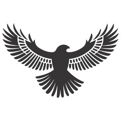 Hawk in flight dynamic vector silhouette 