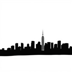 Fototapeta premium Vibrant city skyline against a stunning sunset backdrop skyline silhouette 