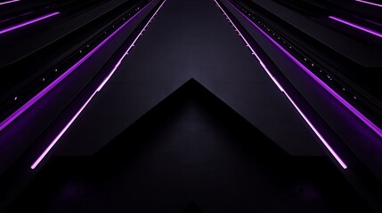 Abstract Dark Background with Purple Neon Lights