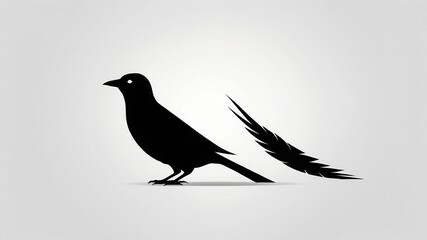 Obraz premium Minimalistic Bird Silhouette Symbolizing Freedom
