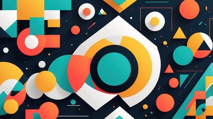 Obraz premium Colorful Geometric Abstract Design on Dark Background