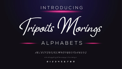 Classic typography serif font. Uppercase, lowercase, ligatures, ampersand, alternate, and number. Vector illustration word. Lettering Minimal Fashion Designs Romance Elegant.