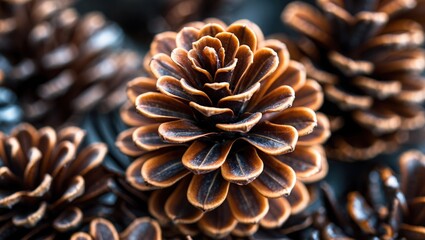 Artistic Close-up of Intricate Pine Cones