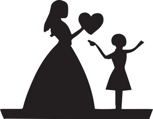Fototapeta premium Valentine silhouette vector illustration. Valentine icon 