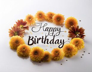 Happy birthday typography with white background