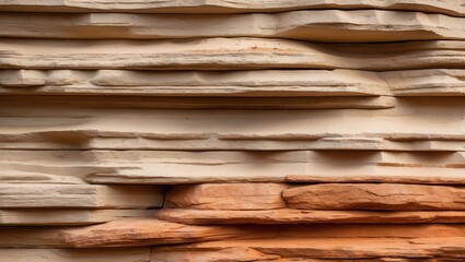 Fototapeta premium Layered Rock Formation with Erosion Patterns