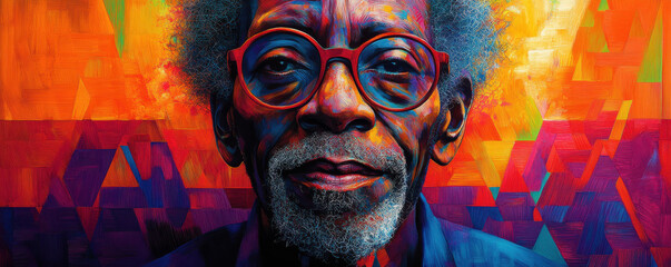 Black History Month Tribute with Abstract Elderly Portrait