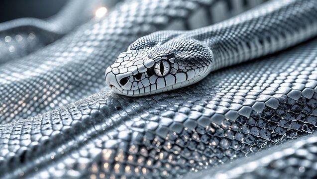 Serene Silver Ball Python Close-Up