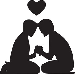 Valentine silhouette vector illustration. Valentine icon 
