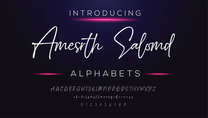 Classic typography serif font. Uppercase, lowercase, ligatures, ampersand, alternate, and number. Vector illustration word. Lettering Minimal Fashion Designs Romance Elegant.