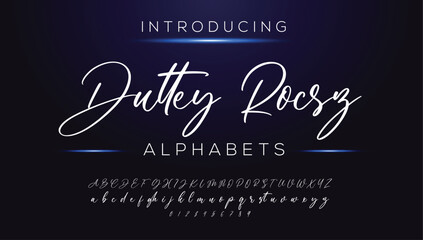 Classic typography serif font. Uppercase, lowercase, ligatures, ampersand, alternate, and number. Vector illustration word. Lettering Minimal Fashion Designs Romance Elegant.