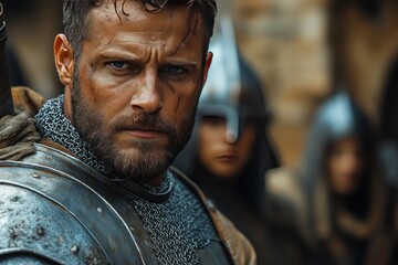 A man in a medieval costume with a sword