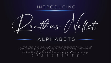 Classic typography serif font. Uppercase, lowercase, ligatures, ampersand, alternate, and number. Vector illustration word. Lettering Minimal Fashion Designs Romance Elegant.