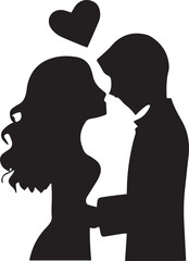 Valentine silhouette vector illustration. Valentine icon 