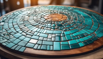 Obraz premium Blue ceramic mosaic as a background. 