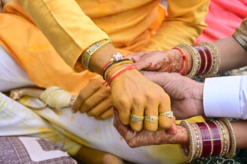 Mumbai Maharashtra India Asia january 03 2024 Selective focus As per the Indian tradition, the Groom is getting married, Ganesh Pujan and Mandap Muhurta are being done.
