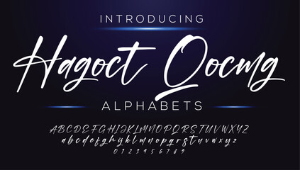 Classic typography serif font. Uppercase, lowercase, ligatures, ampersand, alternate, and number. Vector illustration word. Lettering Minimal Fashion Designs Romance Elegant.