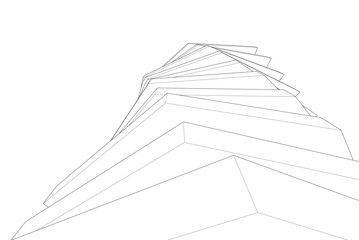 abstract architecture vector 3d illustration