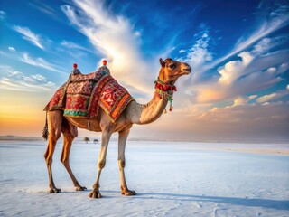 Kutch's white desert reveals a candid Indian camel; breathtaking wildlife photography.
