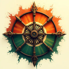 The Indian flag's vibrant designs reflect a fusion of traditional and modern influences, celebrating the spirit of Republic Day, generative ai	