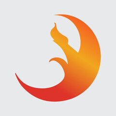 Simple vector flame icons in flat style