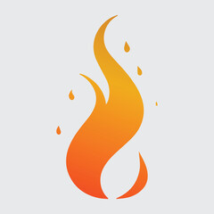 Simple vector flame icons in flat style
