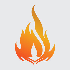 Simple vector flame icons in flat style